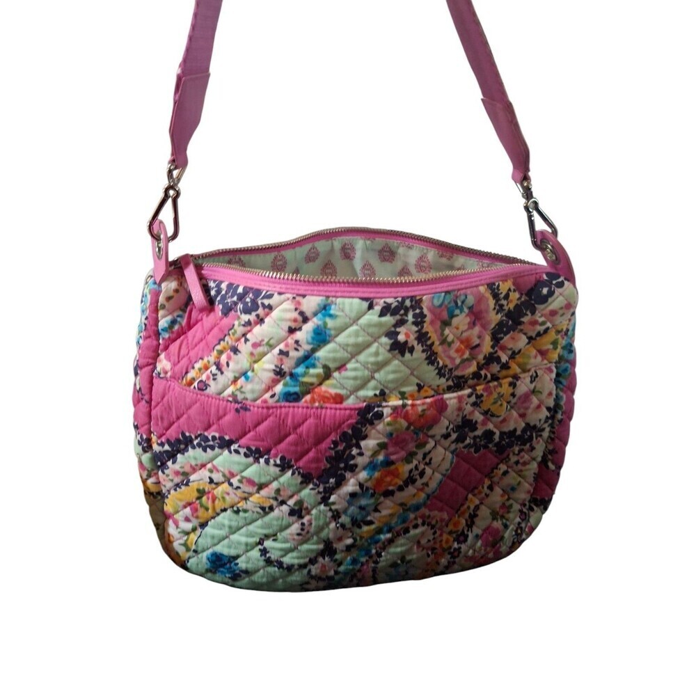 Vera Bradley Quilted Shoulder Bag Purse Floral Vines 12" x 10"